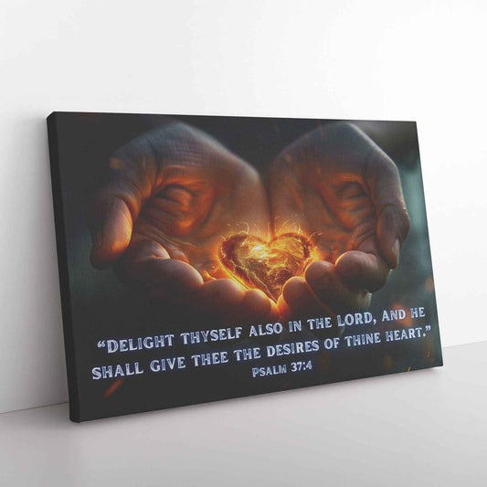 Delight thyself also in the LORD And he shall give thee the desires of thine heart Canvas Wall Art Piece