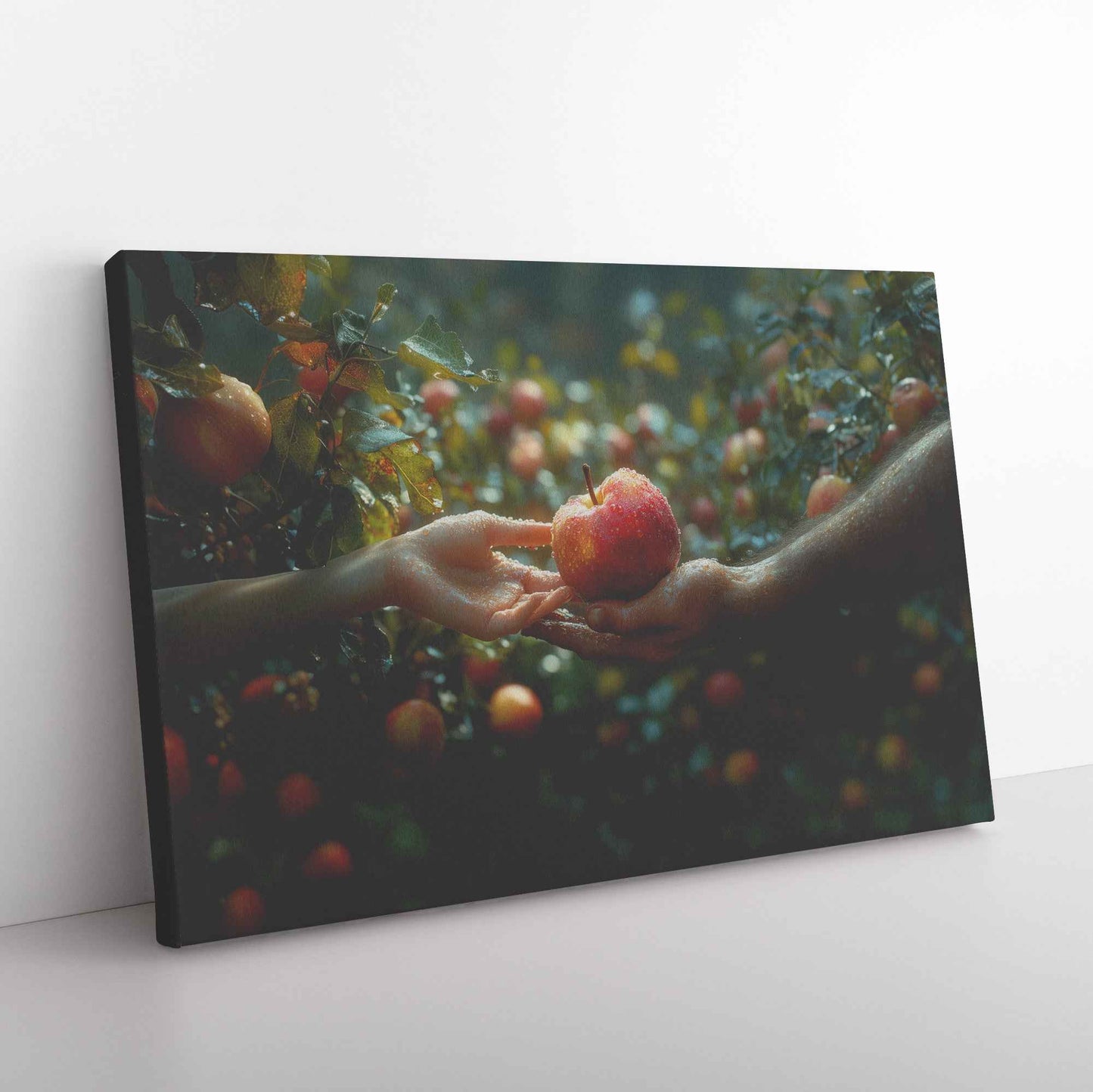 Eve's Tempting Gift The Apple of Love and Deception in the Garden of Eden   Christian Canvas Wall Art Decor
