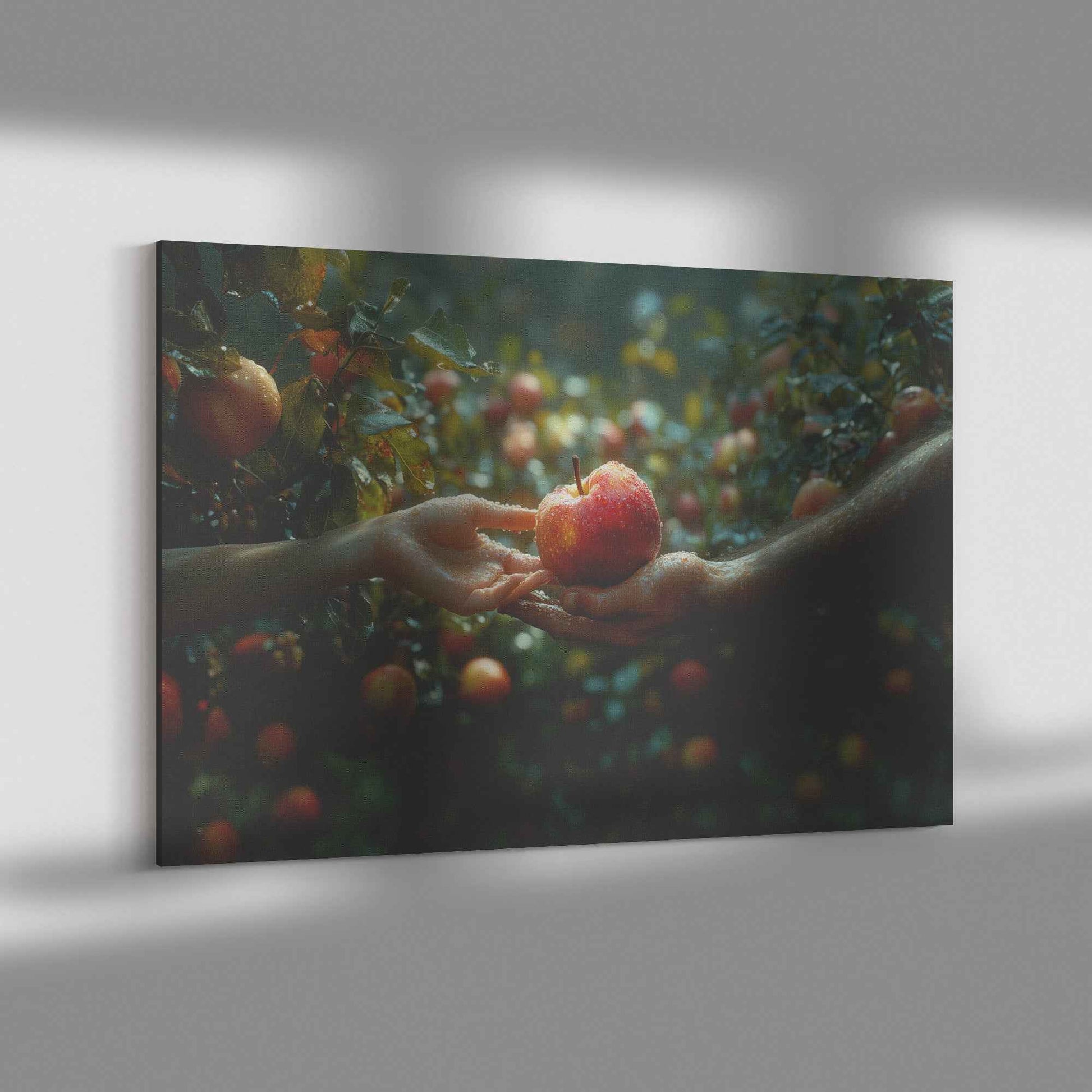 Eve's Tempting Gift The Apple of Love and Deception in the Garden of Eden   Christian Canvas Wall Art Decor