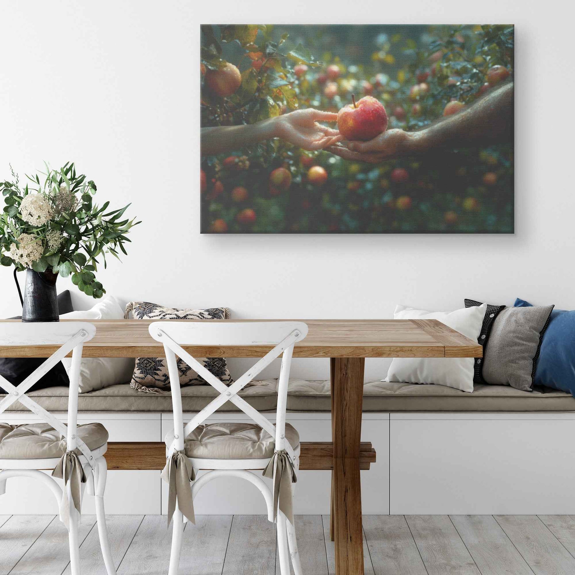 Eve's Tempting Gift The Apple of Love and Deception in the Garden of Eden   Christian Canvas Wall Art Decor