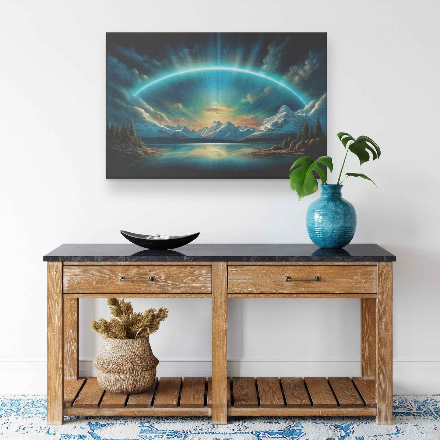 Firmament Glow Flat Earth Canvas Art Print