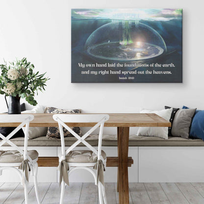 Flat Earth With Firmament Isaiah 4813 Rectangle Canvas Wall Art