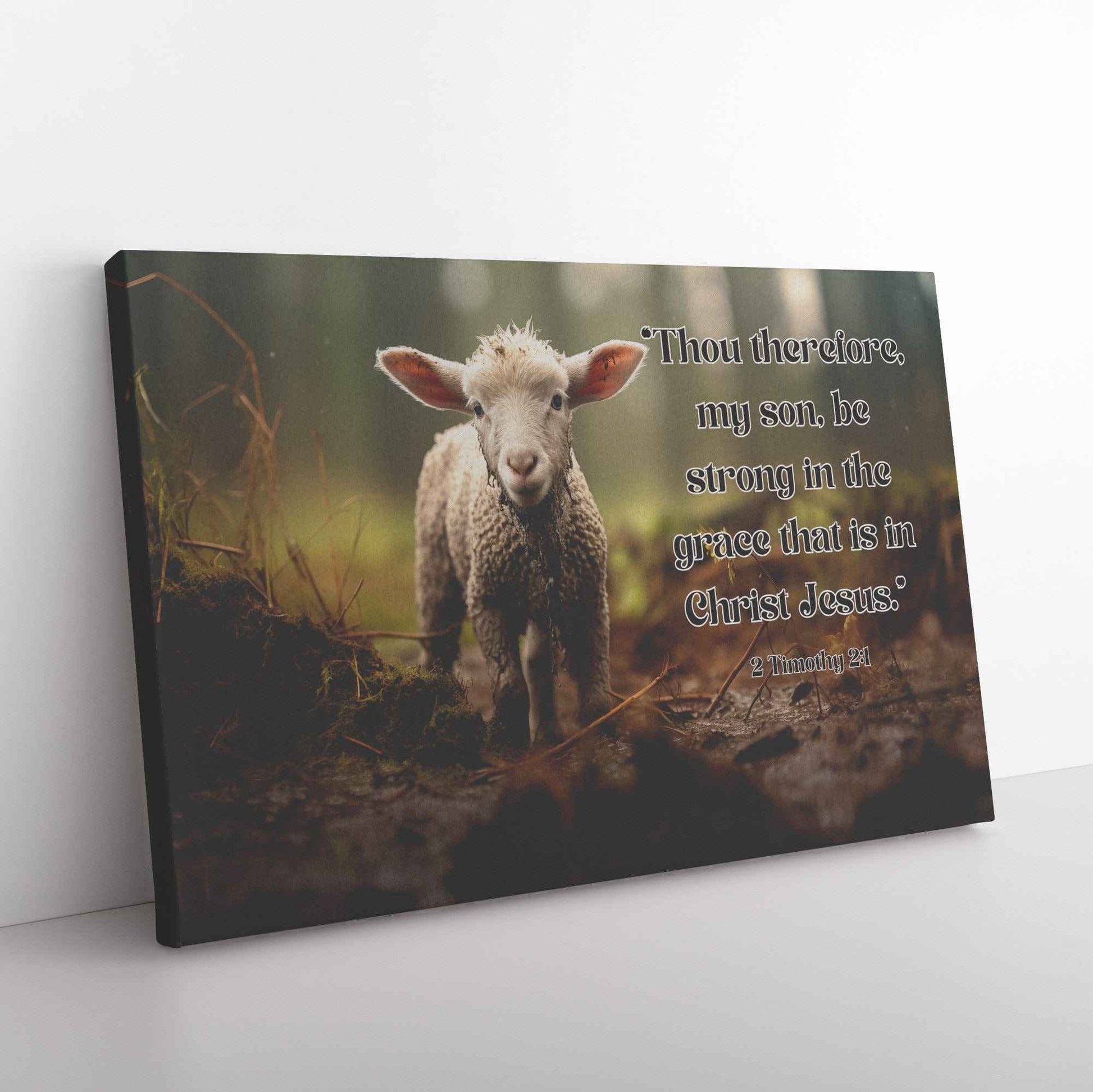 Lamb In The Forest 2 Timothy 21 Rectangle Canvas Wall Art