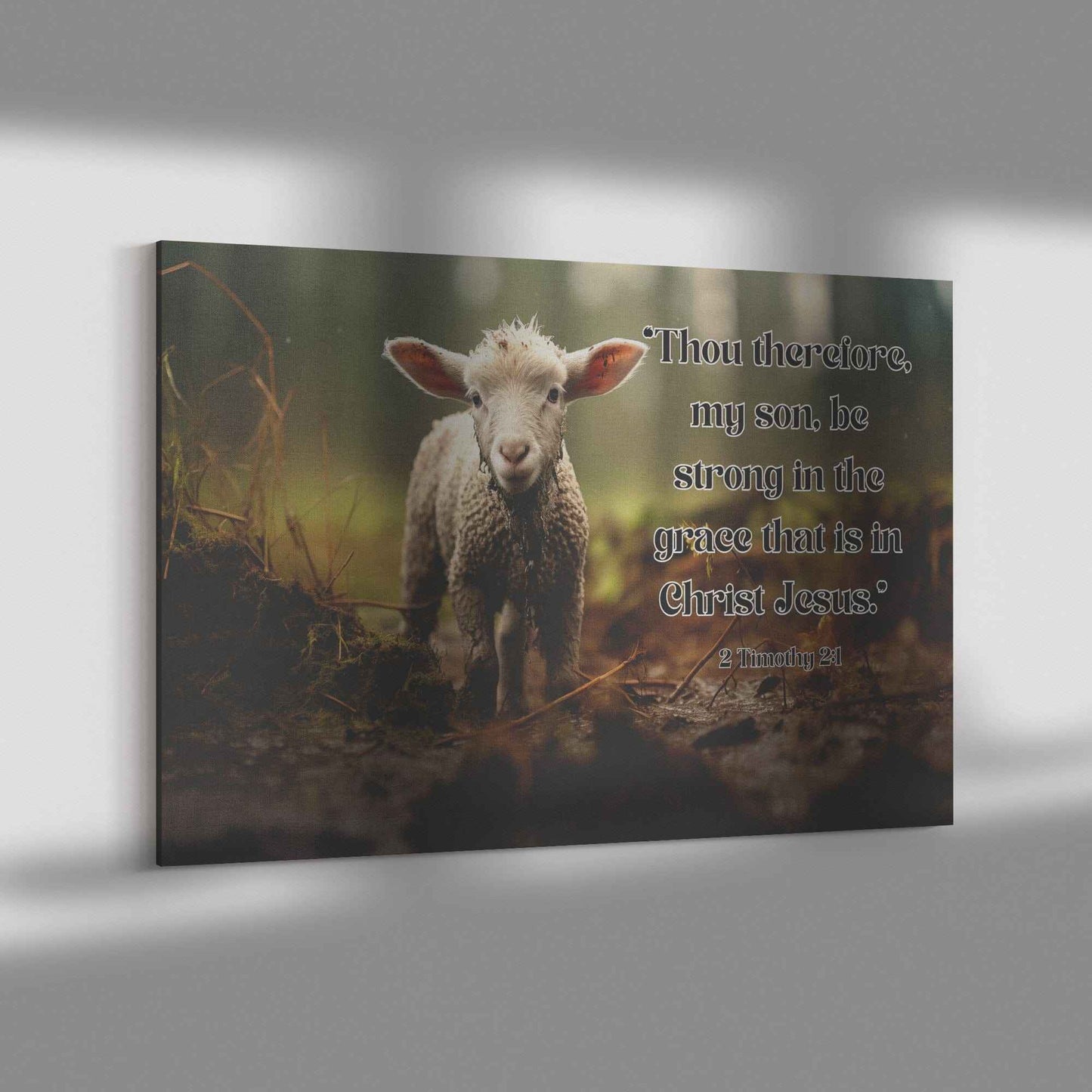 Lamb In The Forest 2 Timothy 21 Rectangle Canvas Wall Art