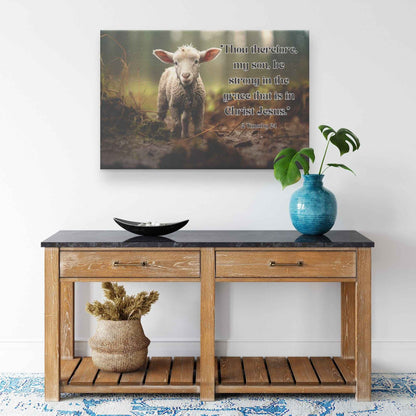 Lamb In The Forest 2 Timothy 21 Rectangle Canvas Wall Art