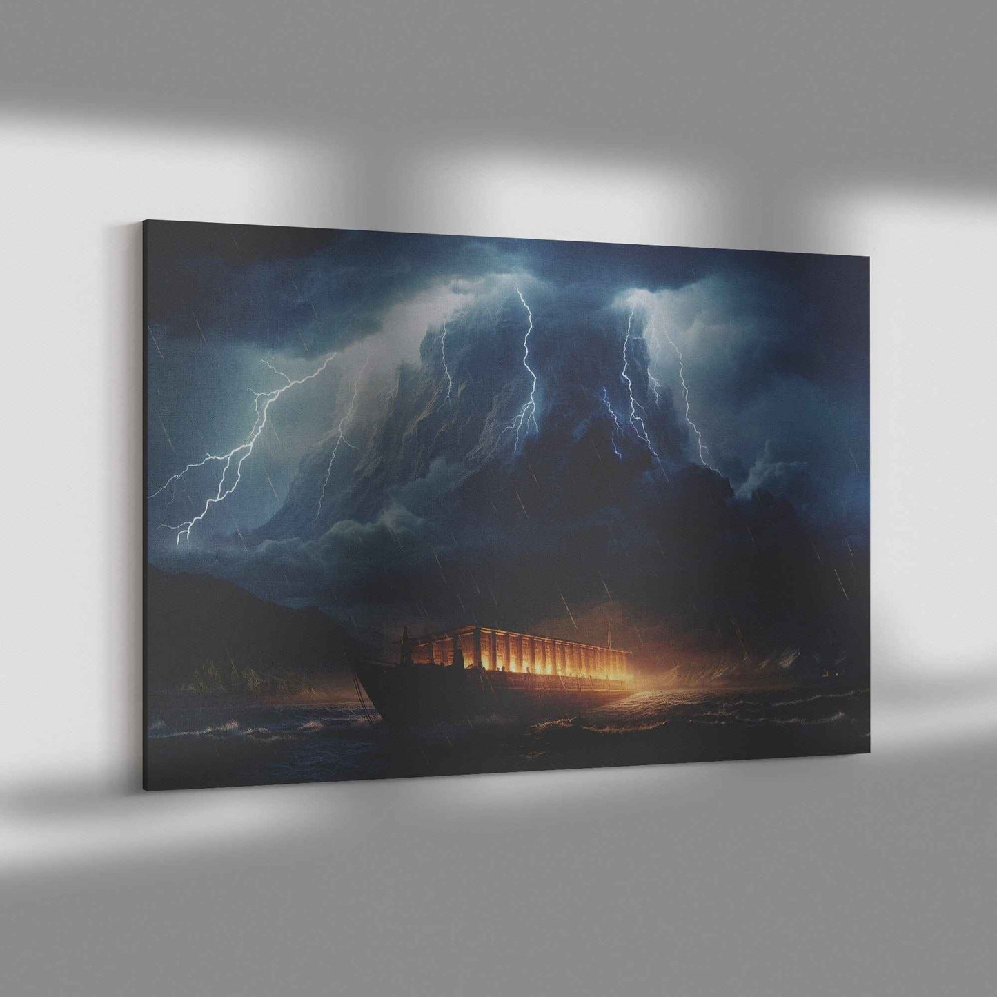 Noahs Ark In The Ocean In A Storm Canvas Wall Art