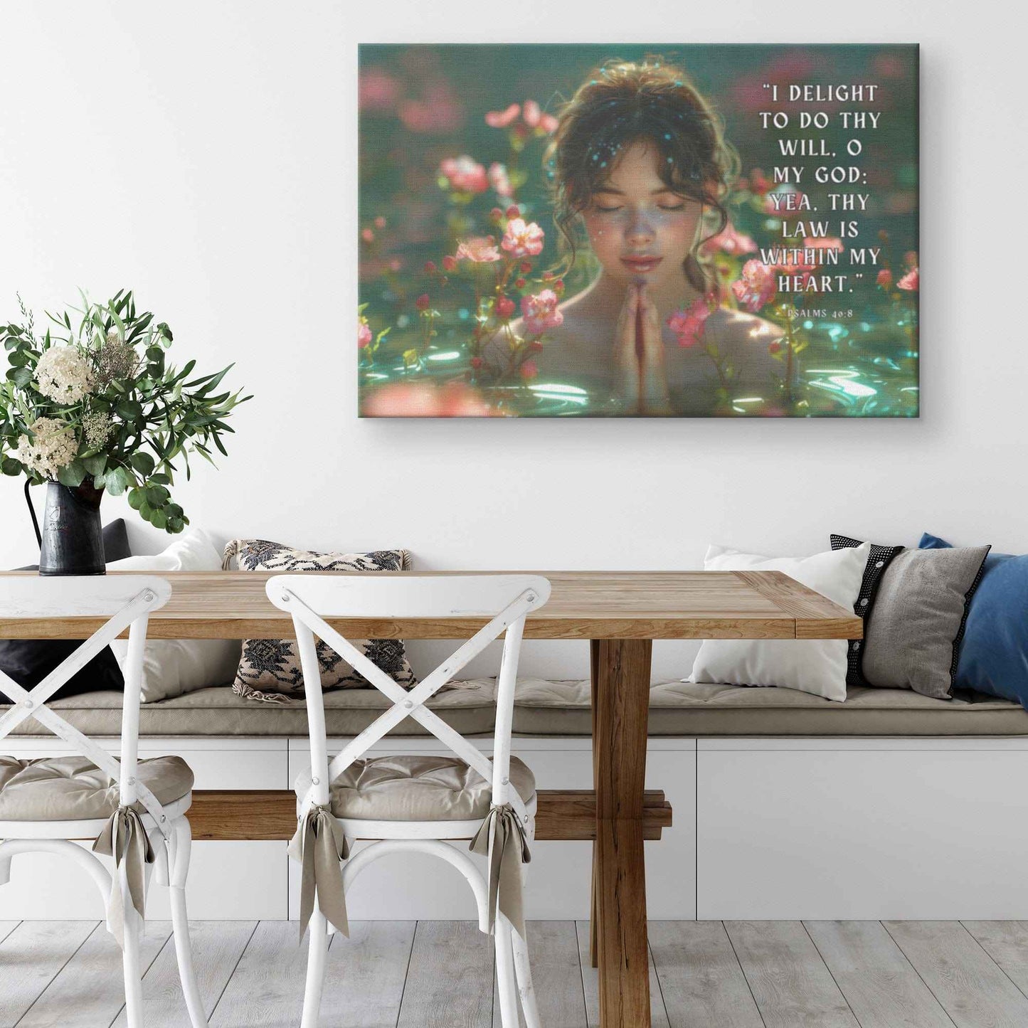 Psalms 408  I delight to do thy will O my God yea thy law is within my heart. Canvas Wall Art