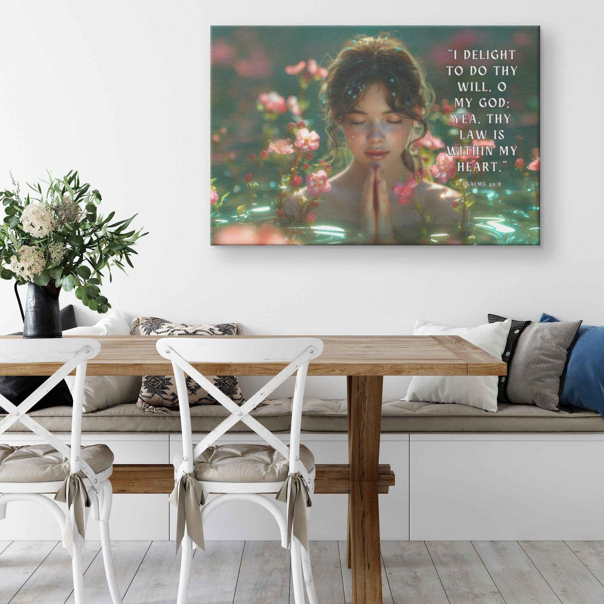Psalms 408  I delight to do thy will O my God yea thy law is within my heart. Canvas Wall Art