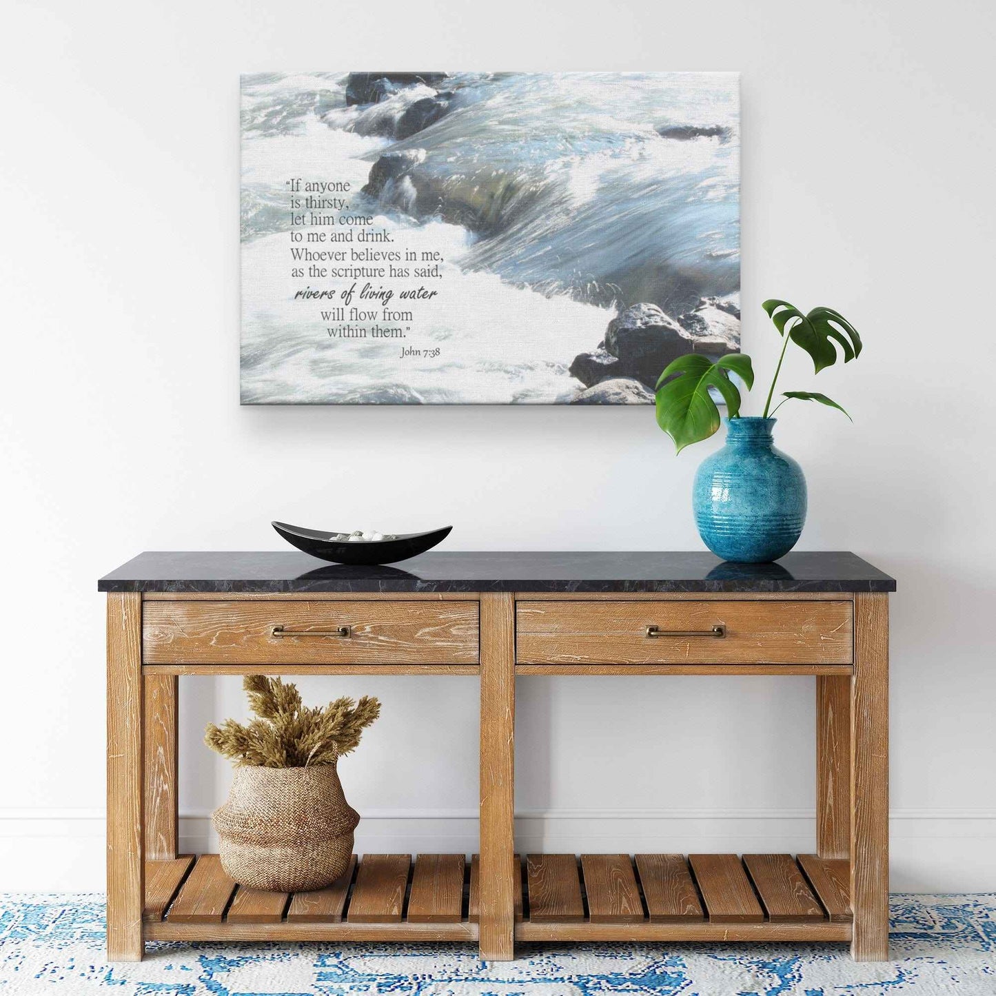 Rivers Of Living Water John 738 Rectangle Canvas Wall Art