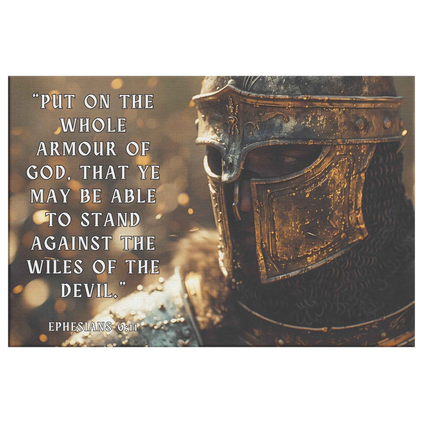 Stand Strong in Faith Ancient Warrior with the Whole Armor of God Ephesians 6 11 Christian Canvas Wall Art Decor