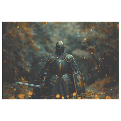 Strength in Faith Knight with the Whole Armor of God   Christian Canvas Wall Art Decor