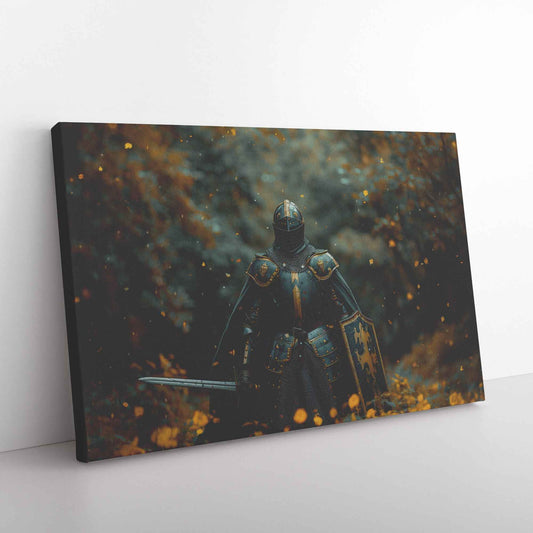 Strength in Faith Knight with the Whole Armor of God   Christian Canvas Wall Art Decor