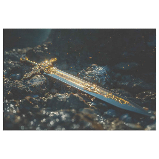 Sword of Truth Radiant Power Amidst Darkness   Christian Canvas Wall Art Decor