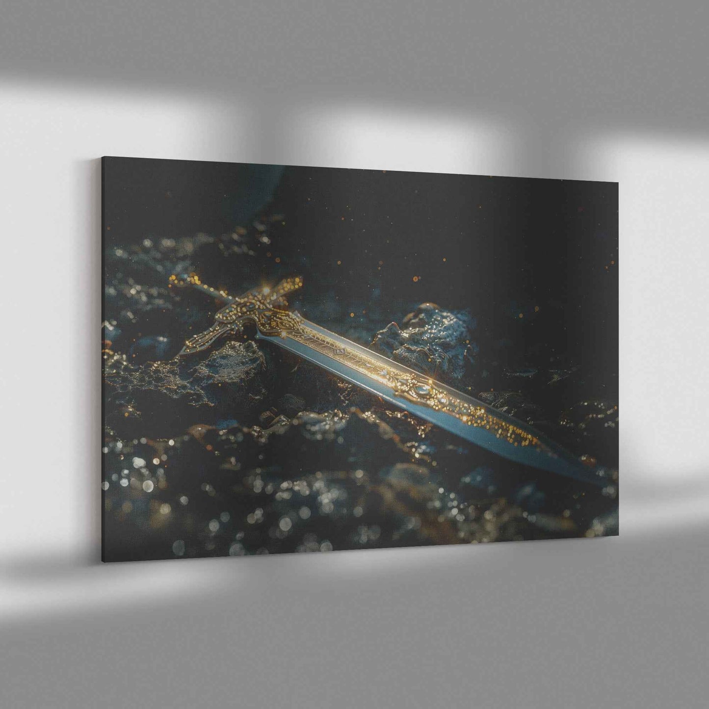 Sword of Truth Radiant Power Amidst Darkness   Christian Canvas Wall Art Decor
