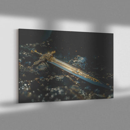 Sword of Truth Radiant Power Amidst Darkness   Christian Canvas Wall Art Decor
