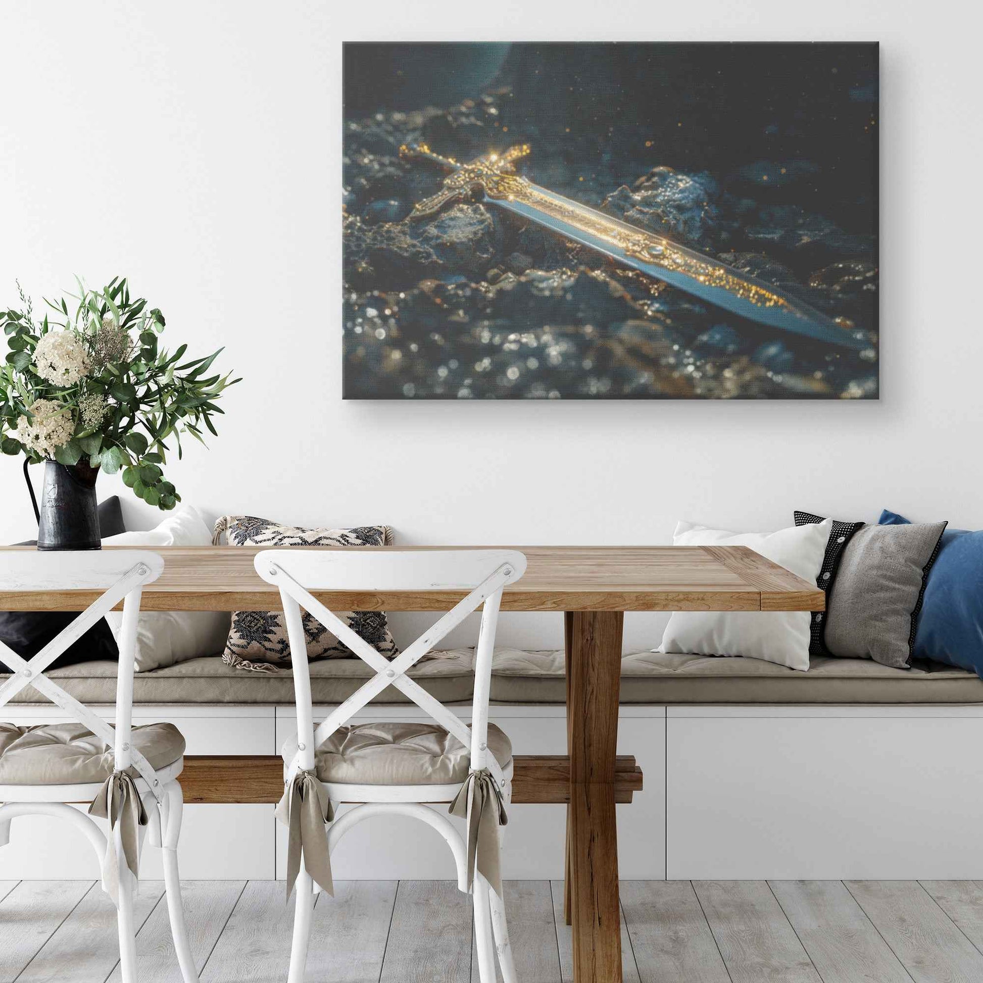 Sword of Truth Radiant Power Amidst Darkness   Christian Canvas Wall Art Decor