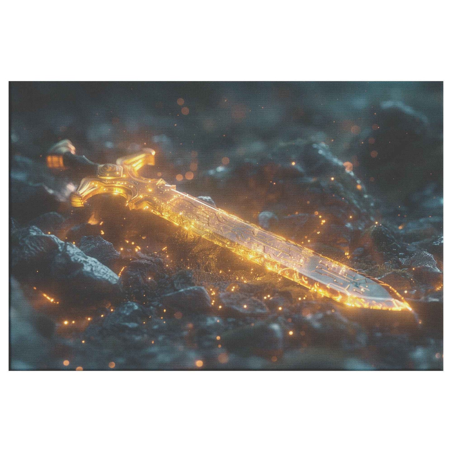 Sword of Truth Radiating Divine Strength and Glory   Christian Canvas Wall Art Decor