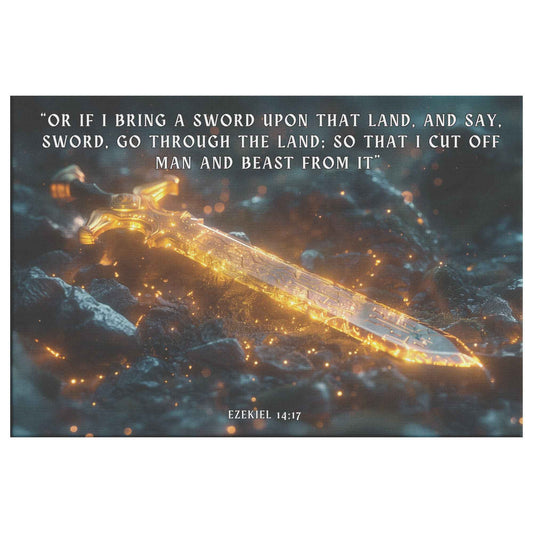 Sword of Truth Radiating Divine Strength and Glory Ezekiel 1417   Christian Canvas Wall Art Decor