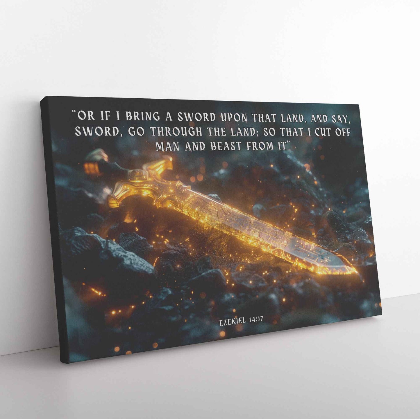 Sword of Truth Radiating Divine Strength and Glory Ezekiel 1417   Christian Canvas Wall Art Decor