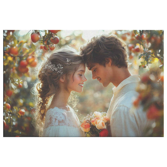 Timeless Romance Adam and Eve Under Apple Trees   Captivating Christian Canvas Wall Art Decor