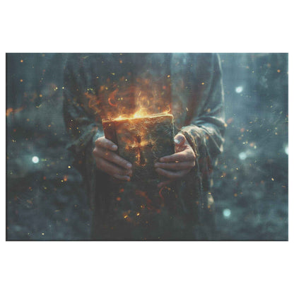 True Christian Grasping Bible on Fire With Truth & Faith Walking The Narrow Path