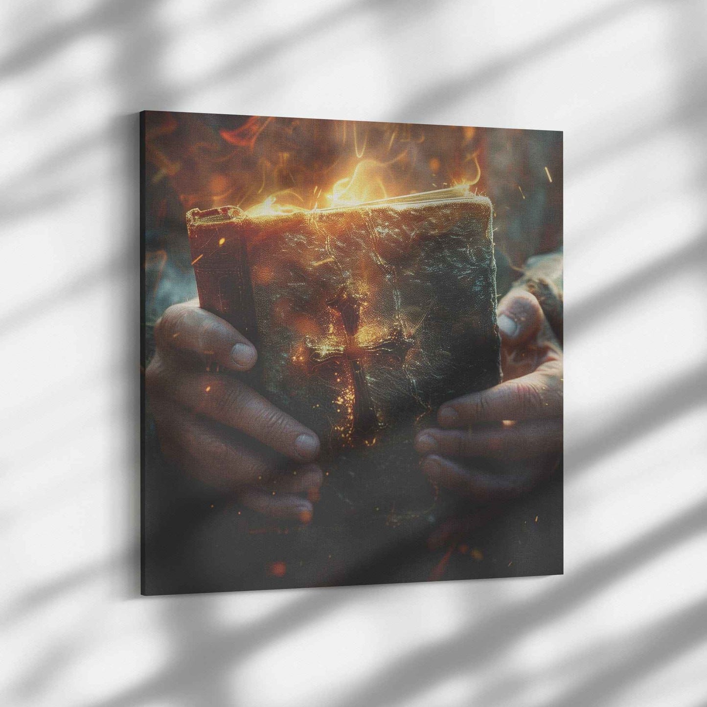 True Christian Grasping Bible with Trust & Faith Square Canvas