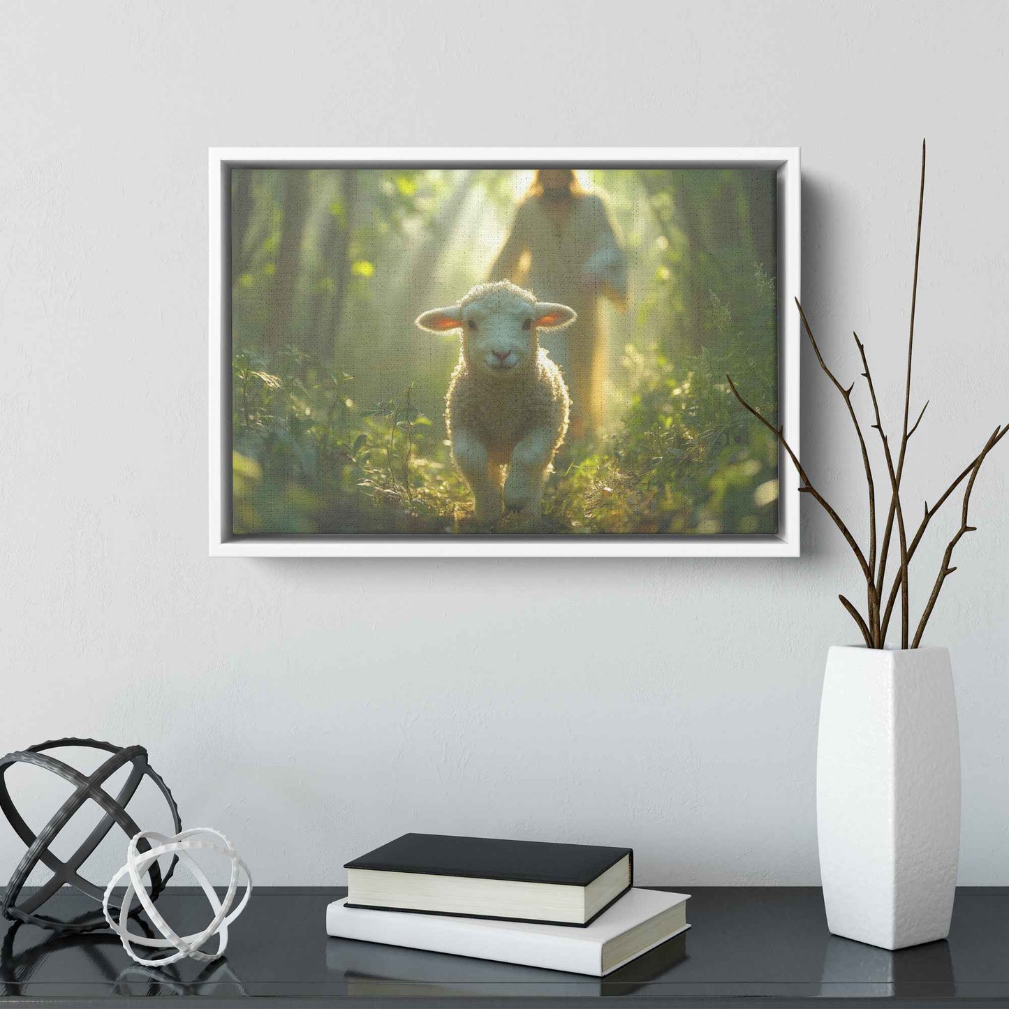 Framed Lamb Dancing In Rain With Justin
