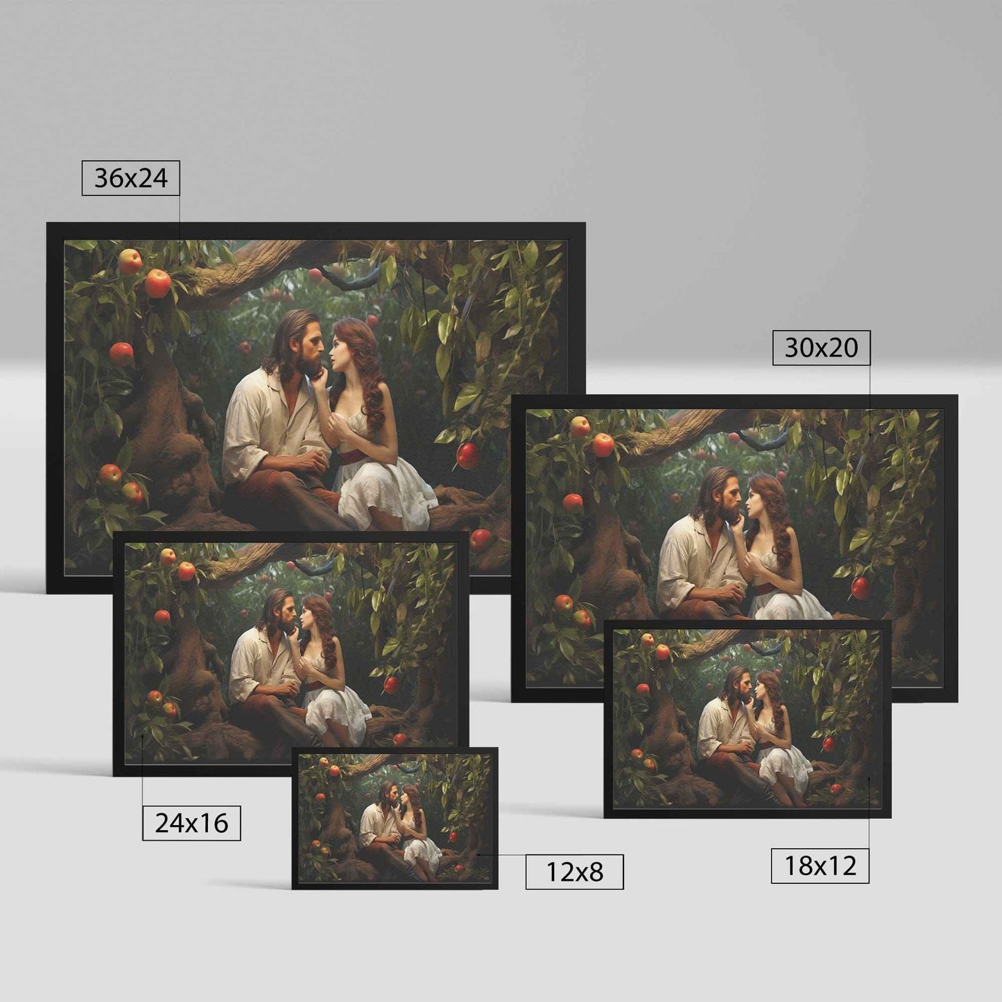 Adam & Even In Love Framed Art Print