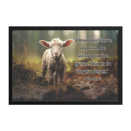 Lamb In Forest Framed Wall Art Print 2 Timothy 2:1