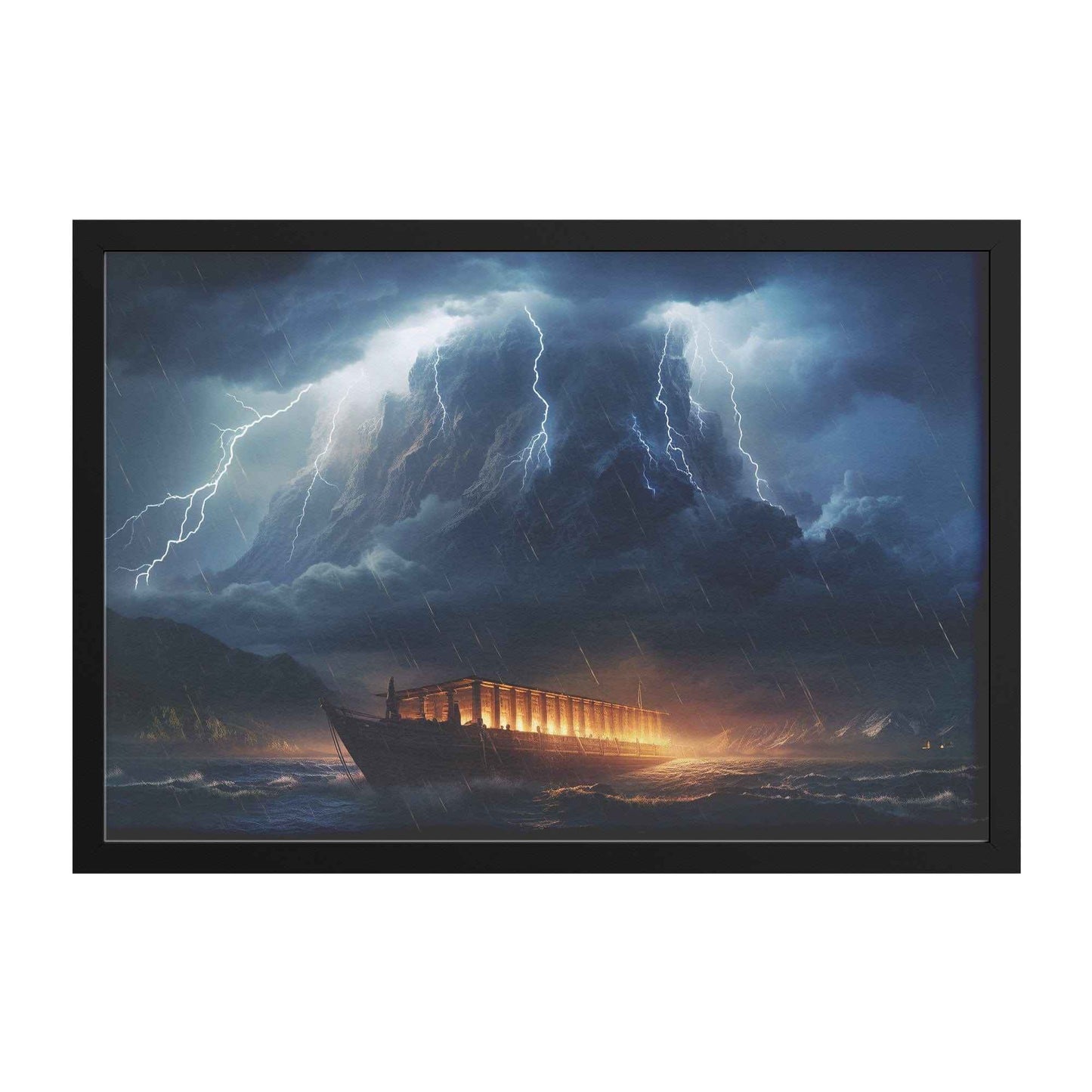 Noahs Ark In A Storm Wall Art Print With Frame