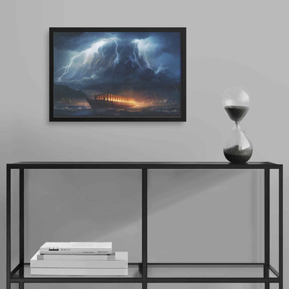 Noahs Ark In A Storm Wall Art Print With Frame