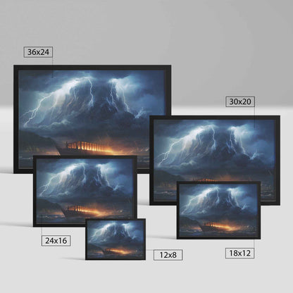 Noahs Ark In A Storm Wall Art Print With Frame