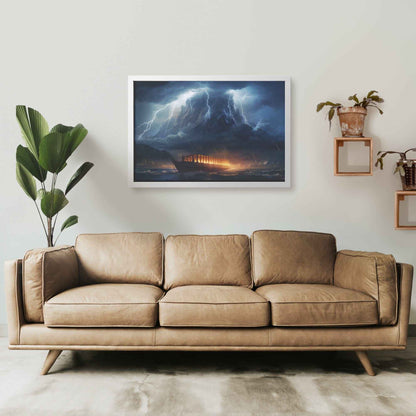 Noahs Ark In A Storm Wall Art Print With Frame
