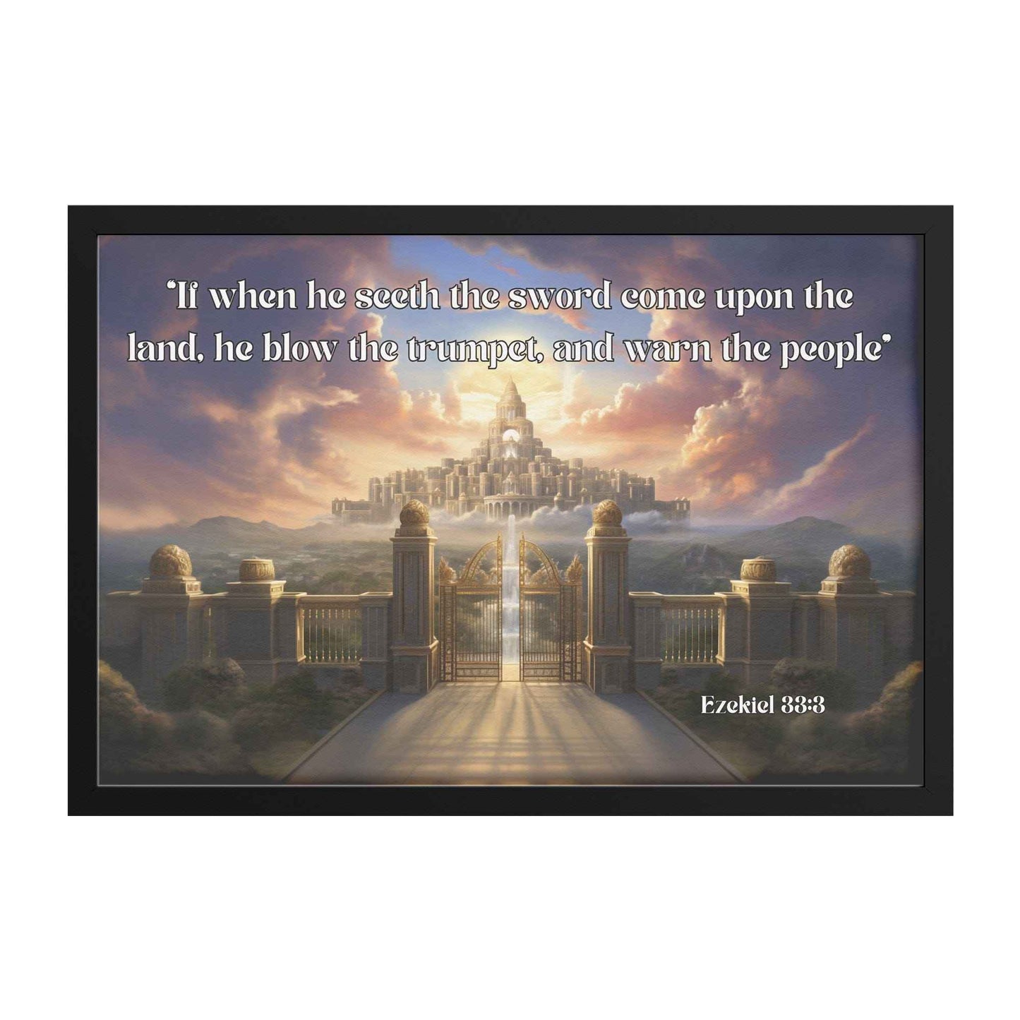 Sounding the Trumpet Christian Canvas Wall Art Scripture Ezekiel 33:3