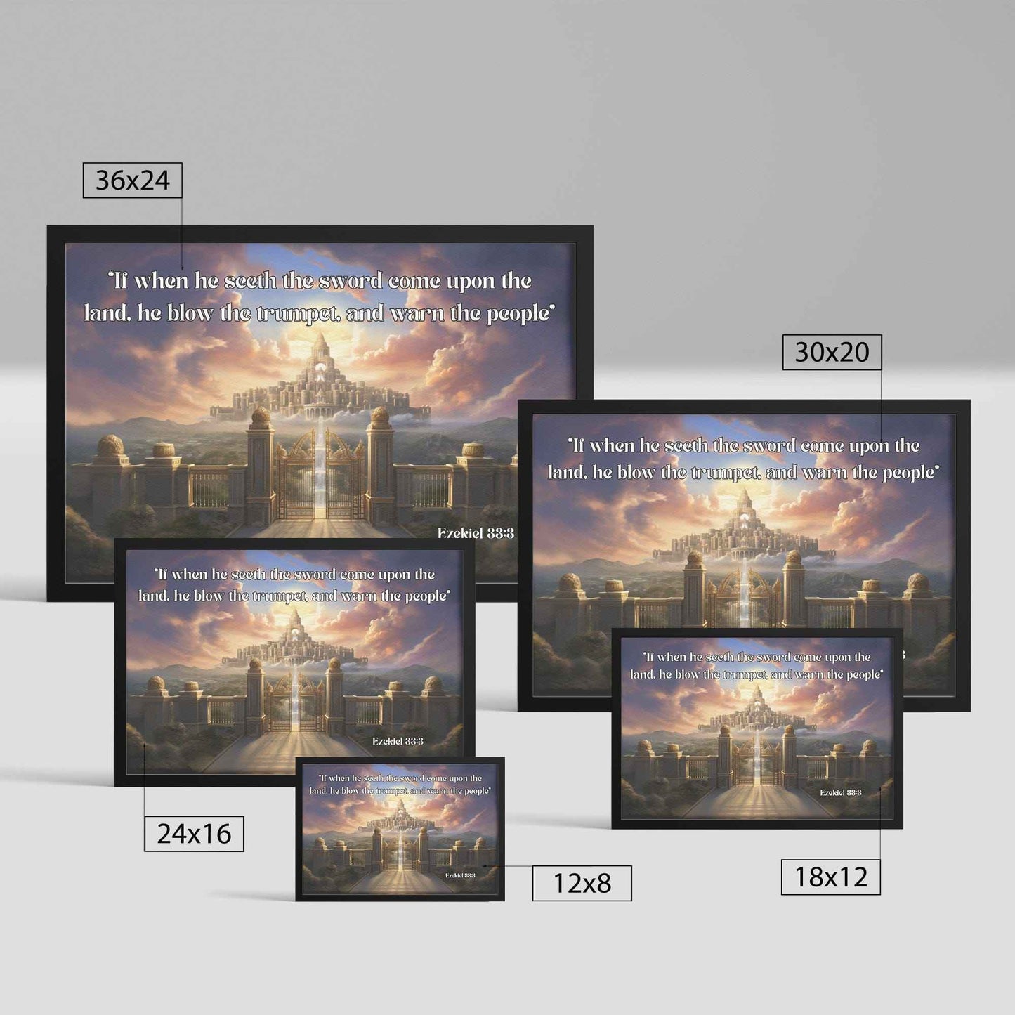 Sounding the Trumpet Christian Canvas Wall Art Scripture Ezekiel 33:3