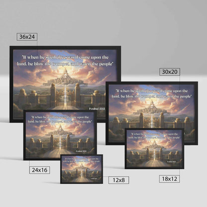 Sounding the Trumpet Christian Canvas Wall Art Scripture Ezekiel 33:3