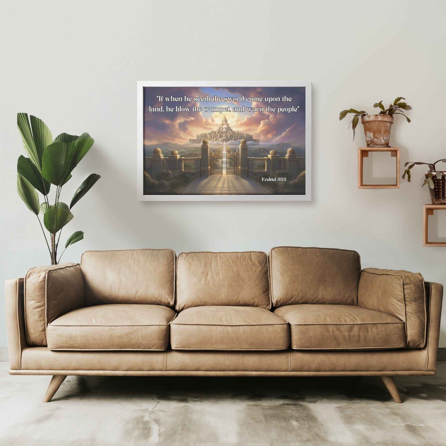 Sounding the Trumpet Christian Canvas Wall Art Scripture Ezekiel 33:3
