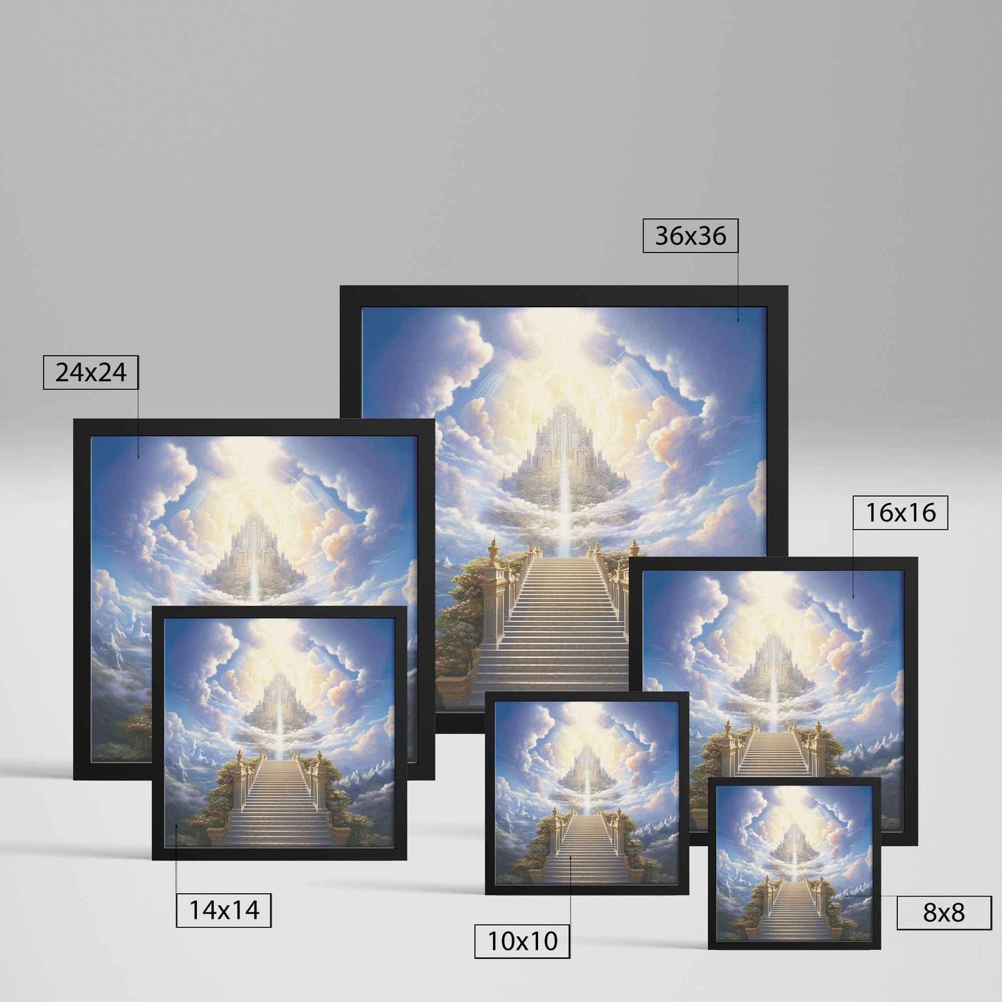 Stairway To The Kingdom Of Heaven Semi Gloss Art Print With Frame