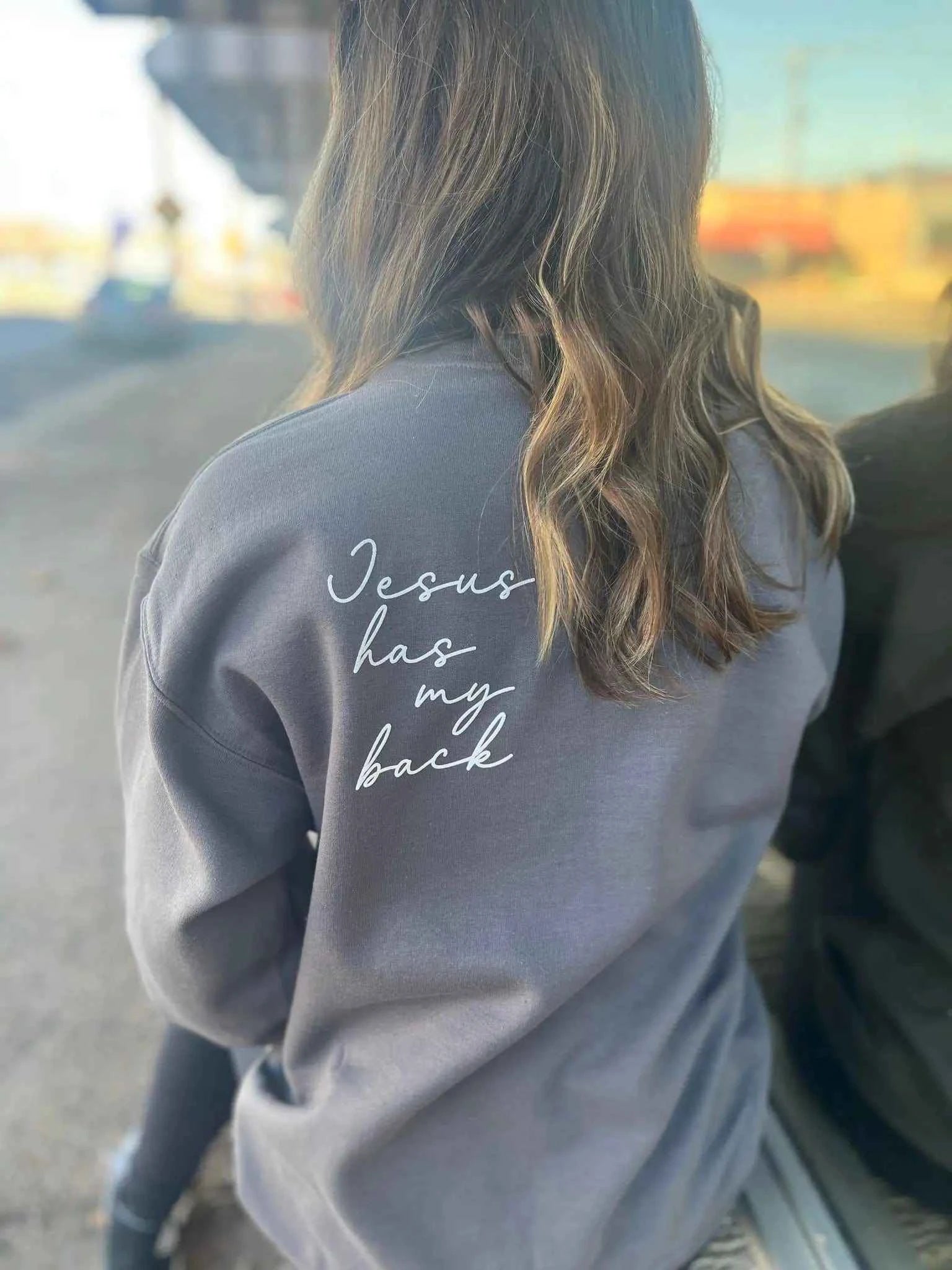 Jesus Has My Back Christian Clothing Sweatshirt