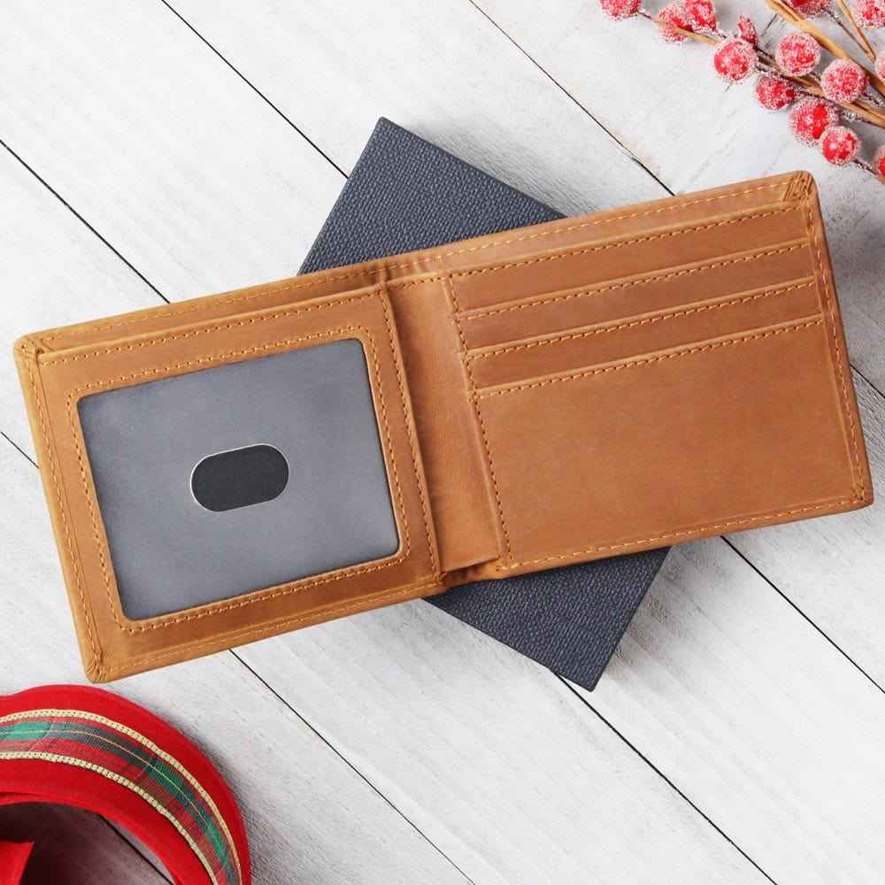Jesus Running Towards Lamb Christian Leather Wallet