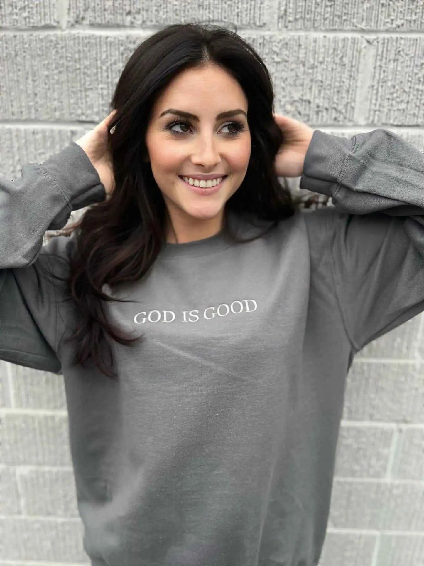 God Is Good Embroidered Christian Clothing Sweatshirt