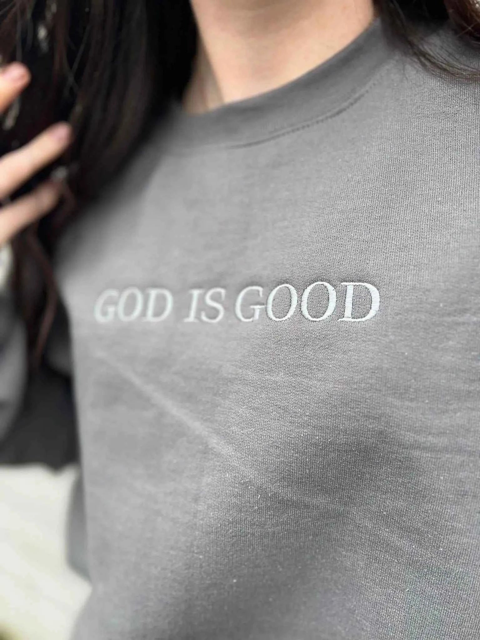 God Is Good Embroidered Christian Clothing Sweatshirt