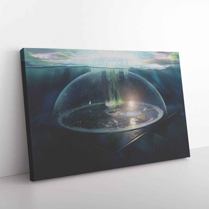 Flat Earth With Firmament Canvas Wall Art Print