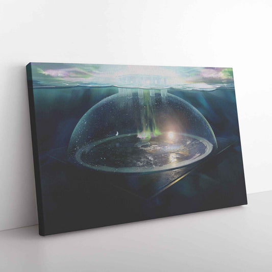 Flat Earth With Firmament Canvas Wall Art Print