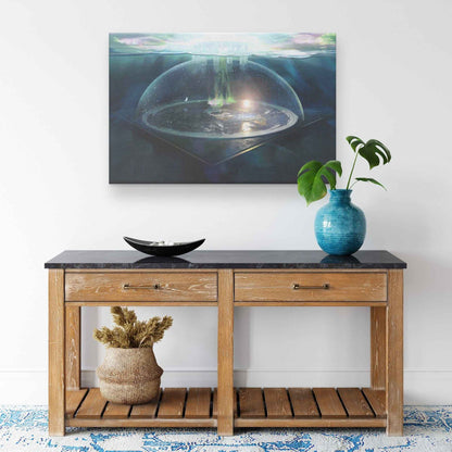 Flat Earth With Firmament Canvas Wall Art Print