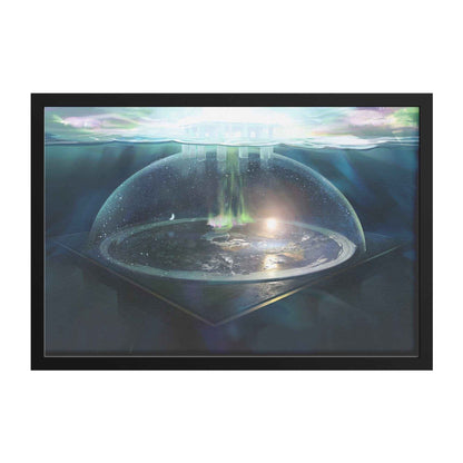 Flat Earth With Firmament Framed Art Semi Gloss Print