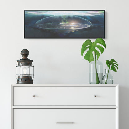 Flat Earth With Firmament Panoramic Framed Canvas Print - Awakening Righteousness