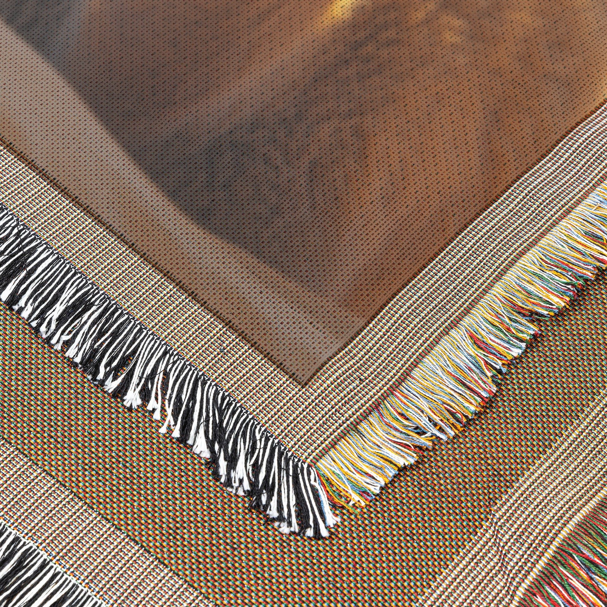 Baby Camels with Happy Expressions in Desert Sand Dunes Cozy Woven Throw Blanket - Awakening Righteousness