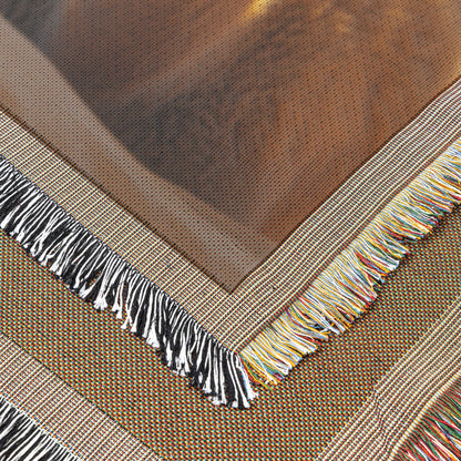 Baby Camels with Happy Expressions in Desert Sand Dunes Cozy Woven Throw Blanket - Awakening Righteousness