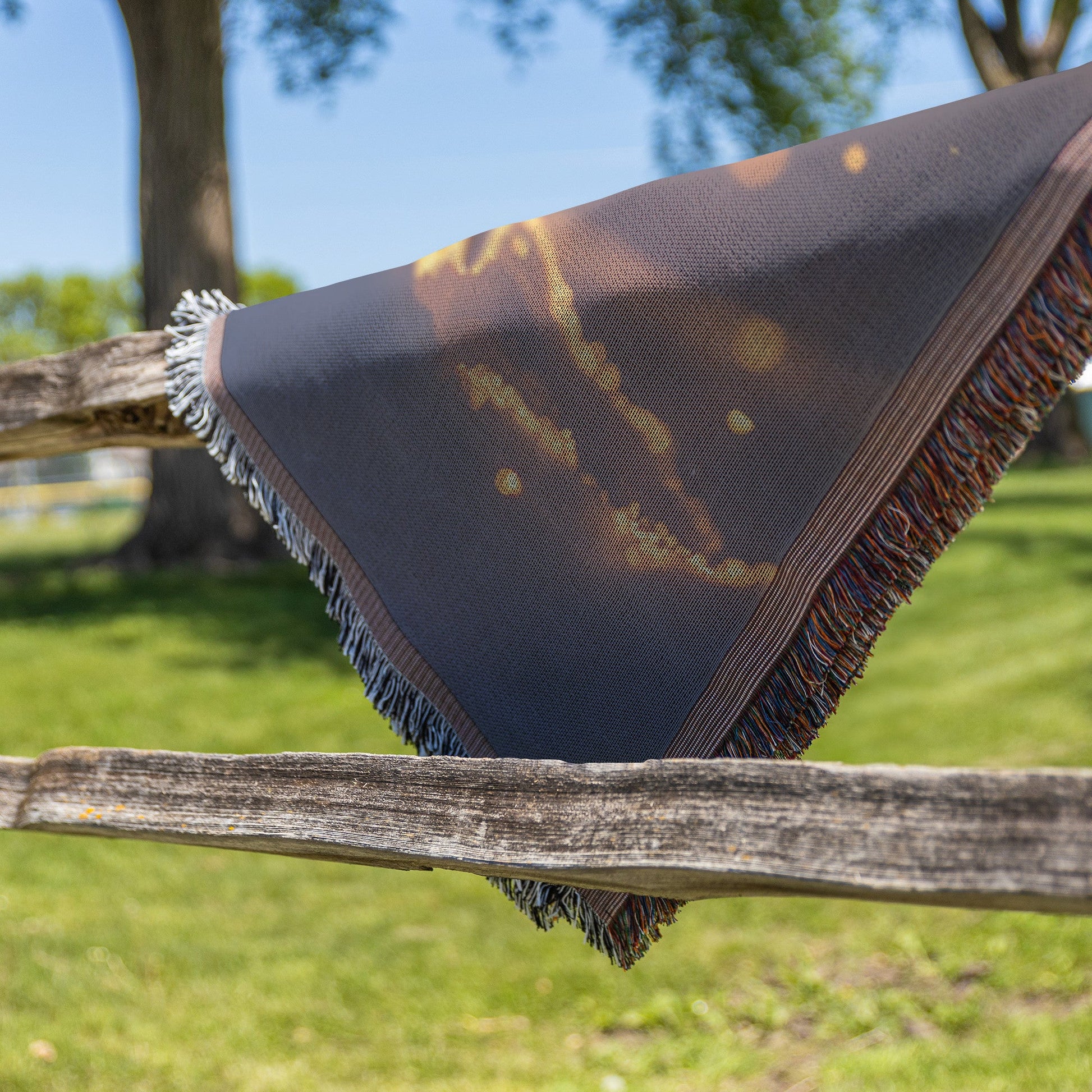 Baby Penguin with Glowing Feathers Standing Under Golden Sunlight in Peaceful Snow Filled Environment Woven Throw Blanket - Awakening Righteousness